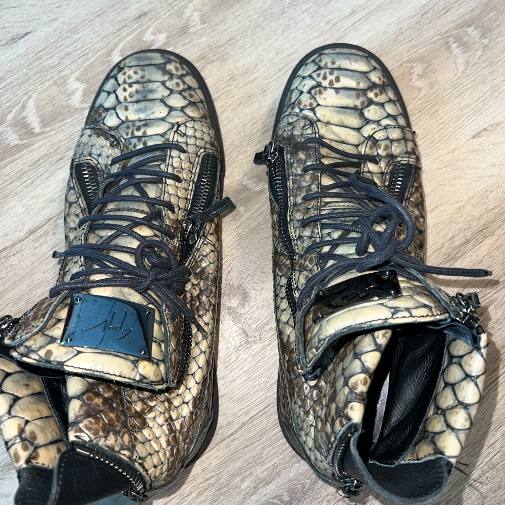 Giuseppe Zanotti Python Embossed High-Top Sneakers - image 3